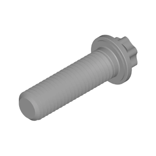 Pernos y tornillos con característica de conducción hexalobular externa con brida pequeña