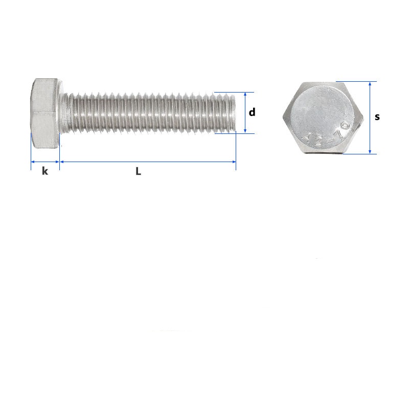 Tornillos hexágonos de rosca completa