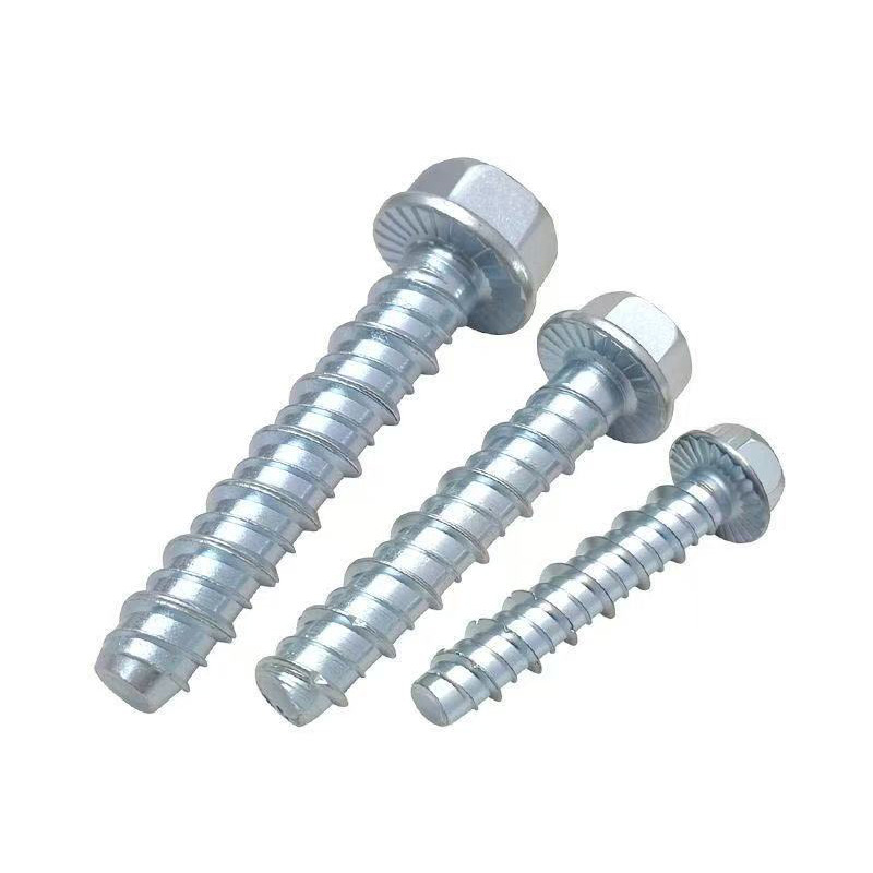 Perno de anclaje de hormigón autocortante con cabeza de brida hexagonal