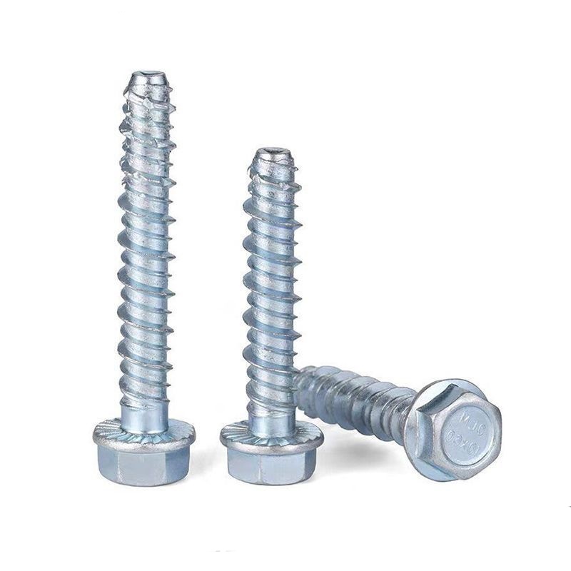 Perno de anclaje de hormigón autorroscante con cabeza de brida hexagonal