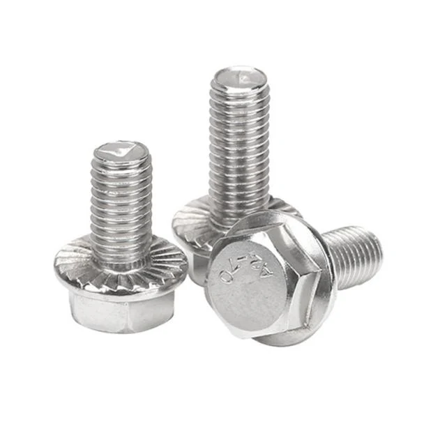 Pernos de brida hexagonal con dientes
