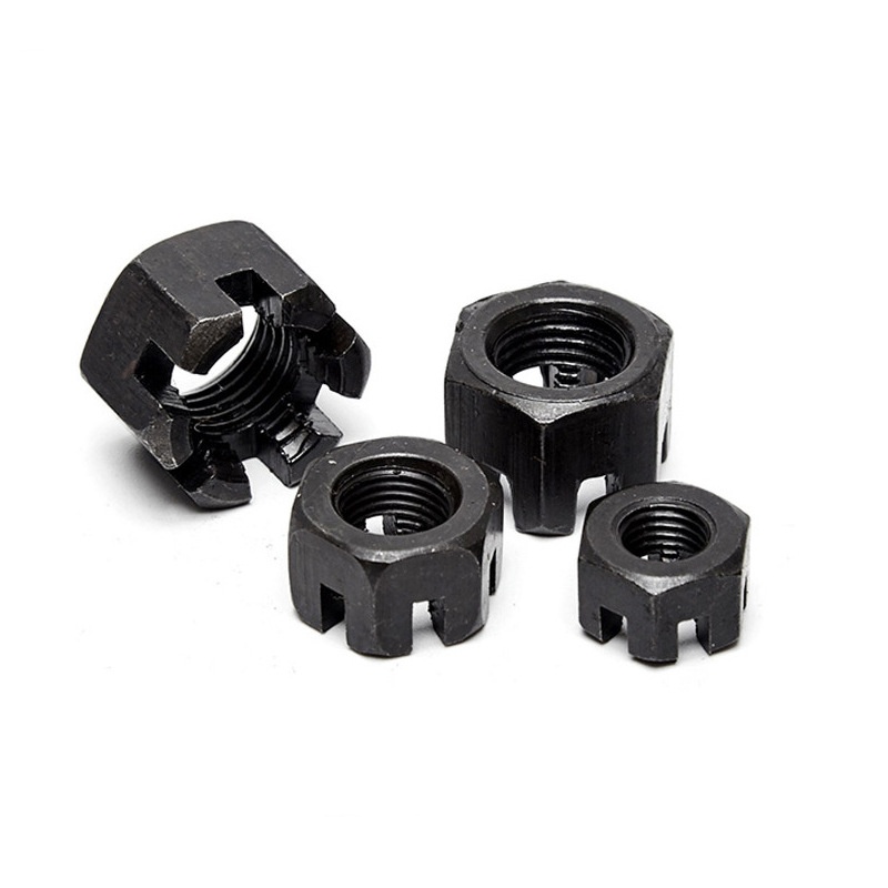 Tuerca almenada ranurada hexagonal