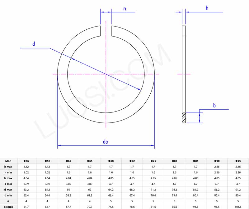 parameter Snap Ring For Bore