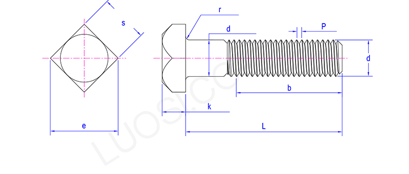 Carbon Steel Metric Square Head Bolts