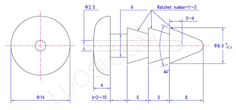 Christmas tree clip fasteners parameter