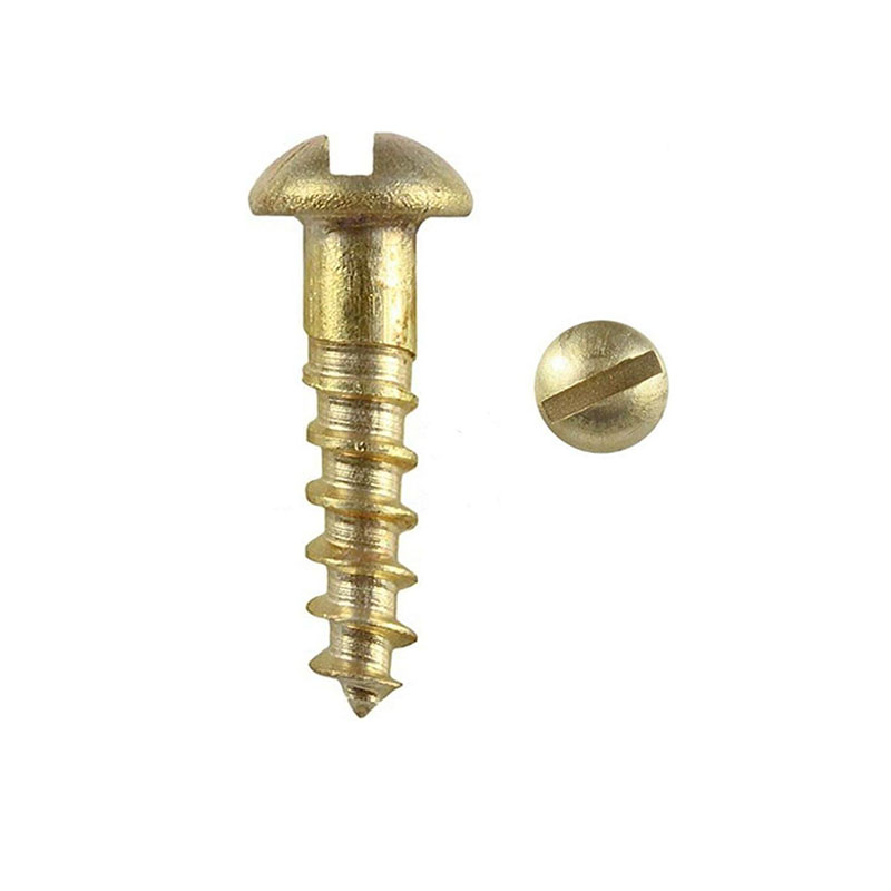 Tornillos para madera ranurados de cabeza redonda Bronce al silicio