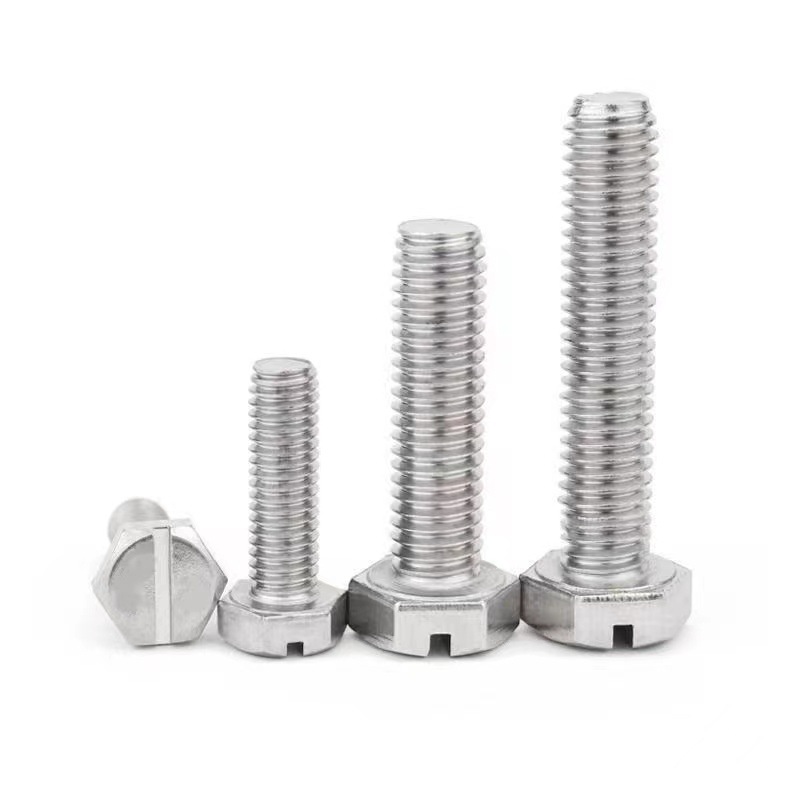 Tornillos de cabeza hexadecimales ranurados