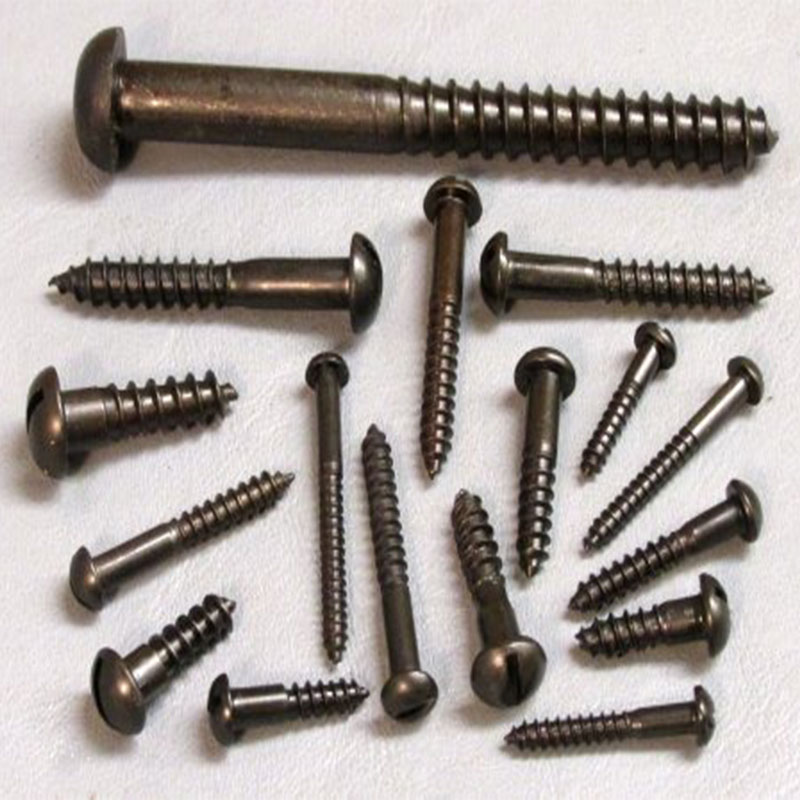 Tornillos para madera de acero con cabeza redonda ranurada